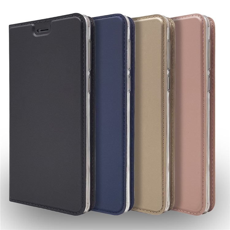 Auto-absorbed Magnetic Leather Card Holder Mobile Cover for Huawei Honor 6x (2016) - Rose Gold-12