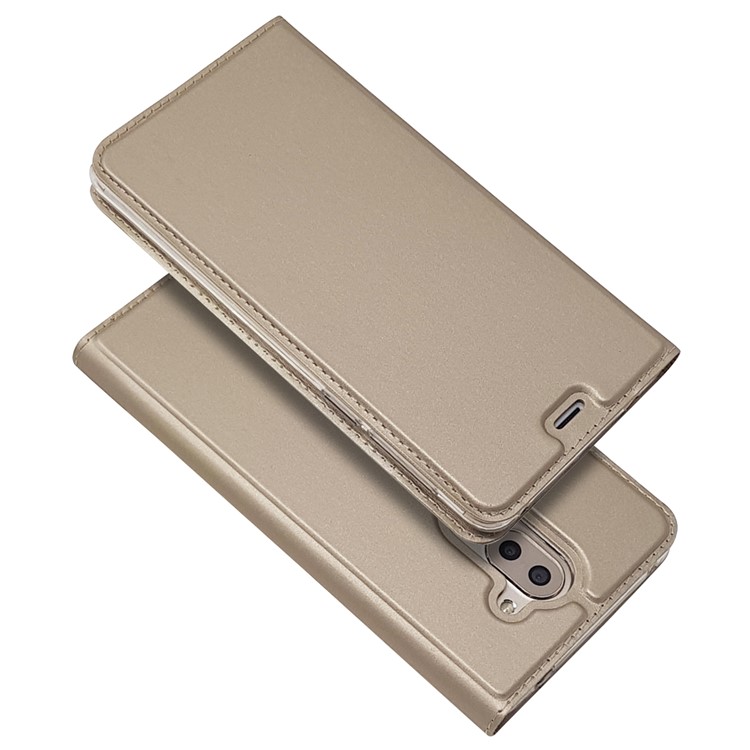 Auto-absorbed Magnetic Leather Stand Flip Case for Huawei Honor 6x (2016) - Gold-2