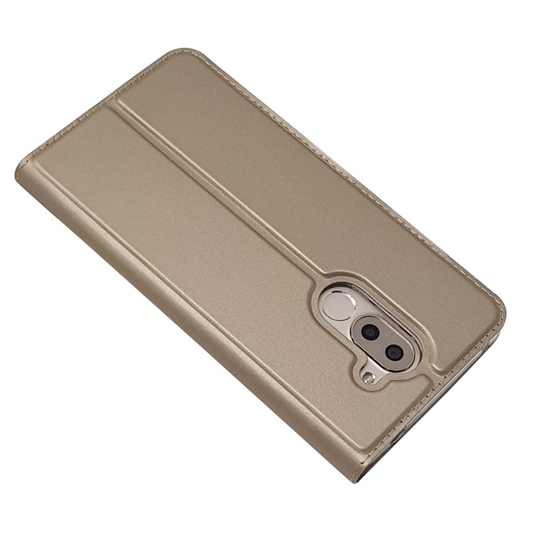 Auto-absorbed Magnetic Leather Stand Flip Case for Huawei Honor 6x (2016) - Gold-5