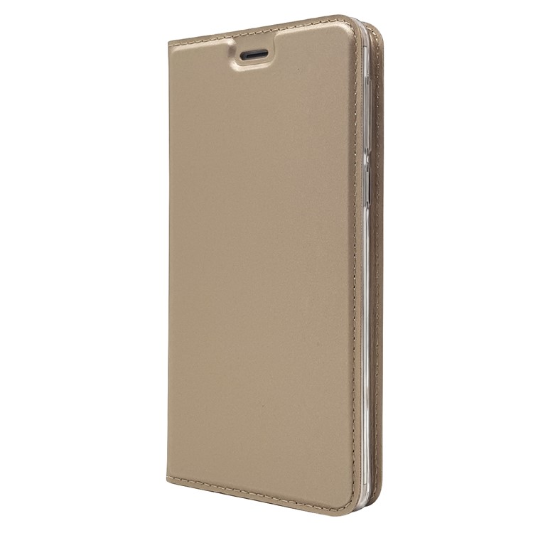Auto-absorbed Magnetic Leather Stand Flip Case for Huawei Honor 6x (2016) - Gold-8