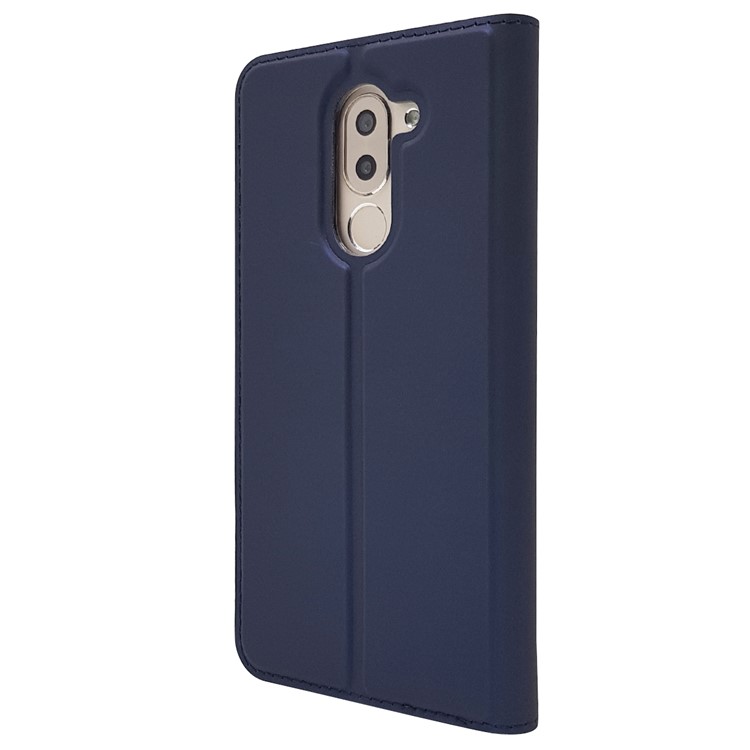 Auto-absorbed Magnetic Leather Stand Phone Casing for Huawei Honor 6x (2016) - Dark Blue-11