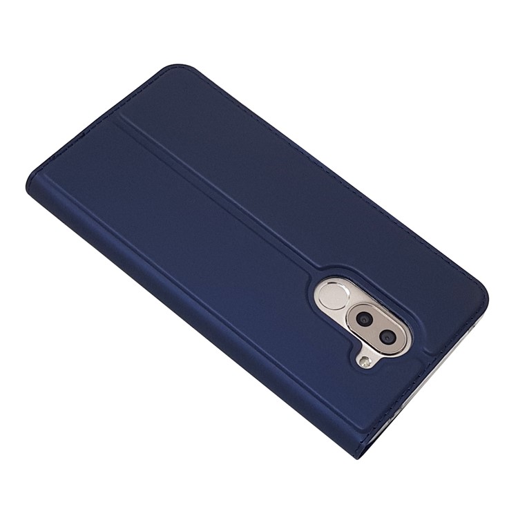 Auto-absorbed Magnetic Leather Stand Phone Casing for Huawei Honor 6x (2016) - Dark Blue-6