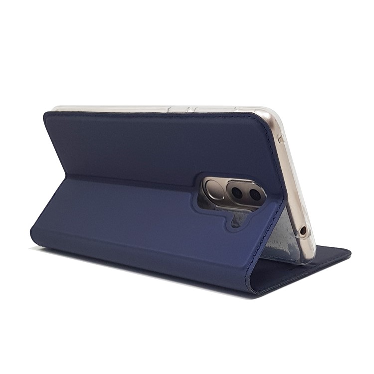 Auto-absorbed Magnetic Leather Stand Phone Casing for Huawei Honor 6x (2016) - Dark Blue-8