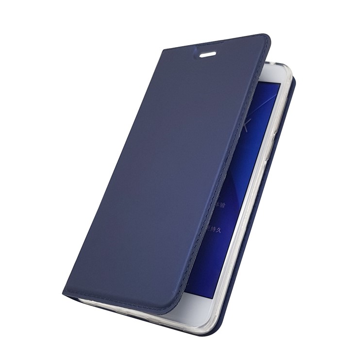 Auto-absorbed Magnetic Leather Stand Phone Casing for Huawei Honor 6x (2016) - Dark Blue-9