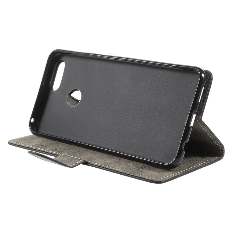 Flip PU Leather Wallet Stand Phone Case for Huawei Honor 7X - Black-7