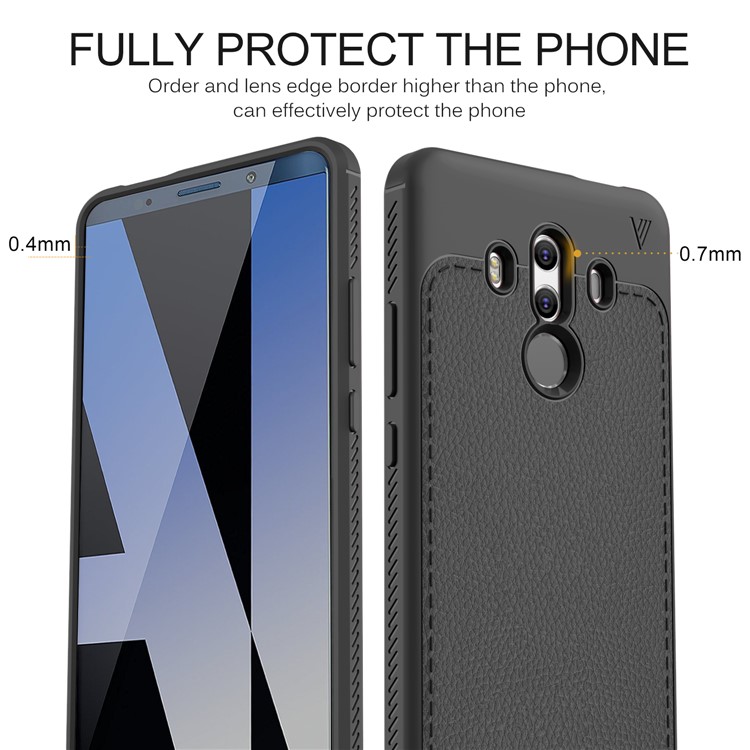 IVSO Gentry Series Leather Coated TPU Back Case for Huawei Mate 10 Pro - Black-5