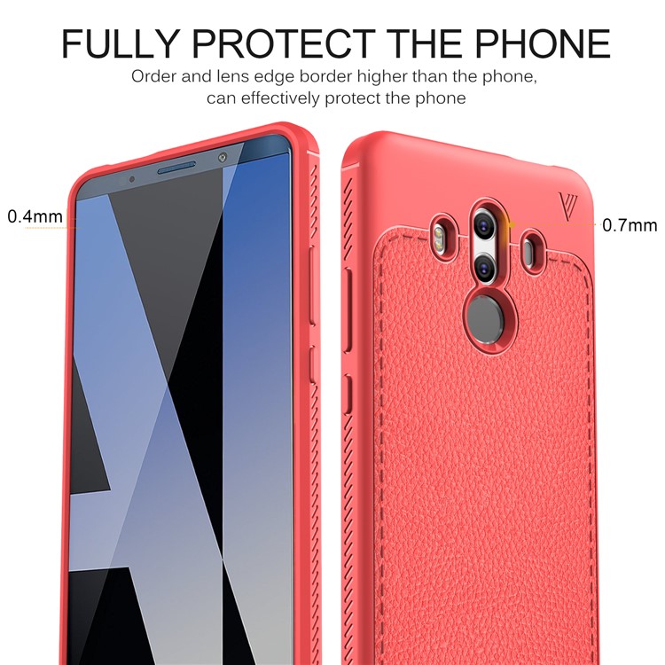 IVSO Gentry Series Leather Coated TPU Phone Case for Huawei Mate 10 Pro - Red-5