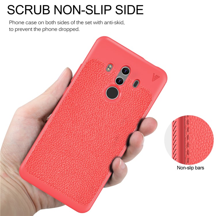 IVSO Gentry Series Leather Coated TPU Phone Case for Huawei Mate 10 Pro - Red-6