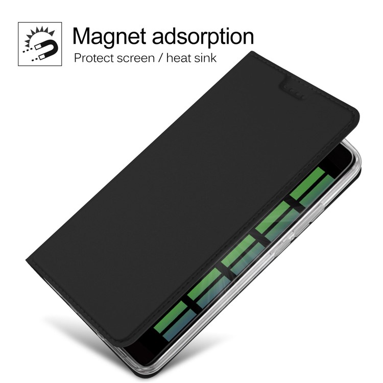 Magnetic Stand Card Slot Leather Mobile Case for Huawei Mate 10 Pro - Black-4