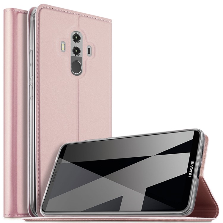 Magnetic Stand Card Slot Leather Mobile Cover for Huawei Mate 10 Pro - Rose Gold-1