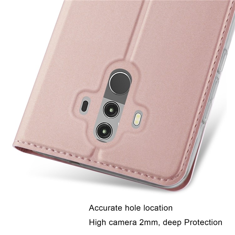 Magnetic Stand Card Slot Leather Mobile Cover for Huawei Mate 10 Pro - Rose Gold-2