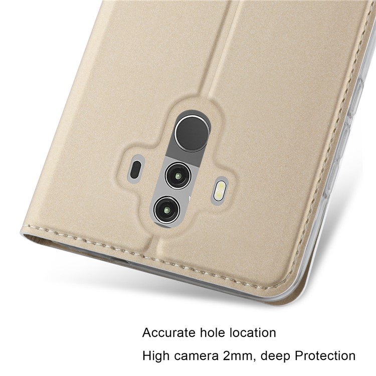 Magnetic Stand Card Slot Leather Mobile Shell for Huawei Mate 10 Pro - Gold-2