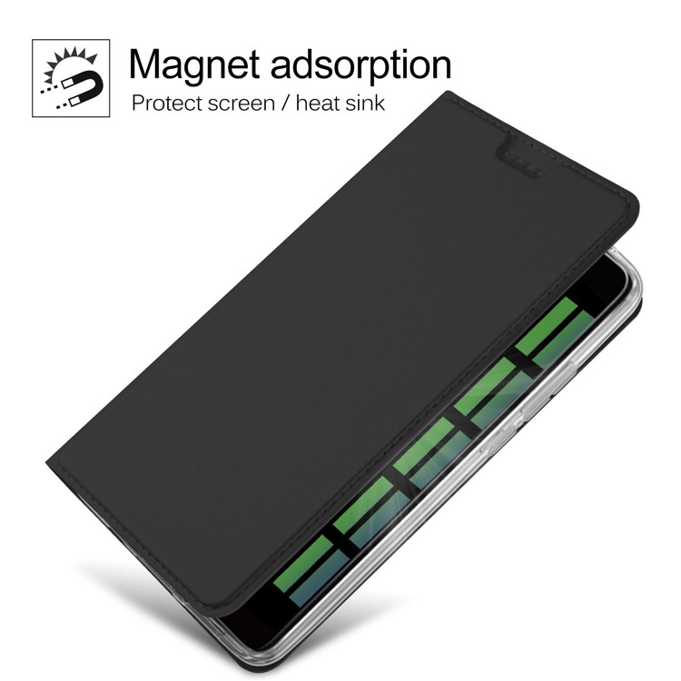 Magnetic Card Slot Smart Leather Phone Case for Huawei Mate 10 - Black-4