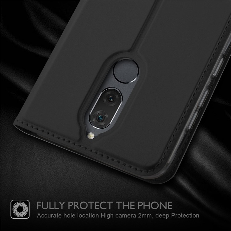 Leather Stand Case with Card Slot for Huawei Mate 10 Lite / nova 2i / Maimang 6 - Black-2