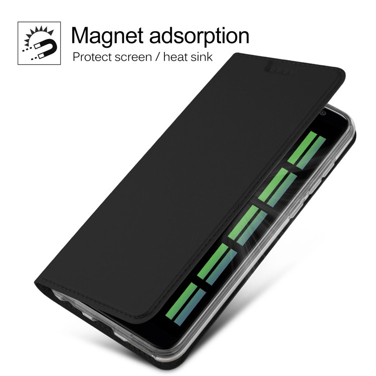 Leather Stand Case with Card Slot for Huawei Mate 10 Lite / nova 2i / Maimang 6 - Black-3