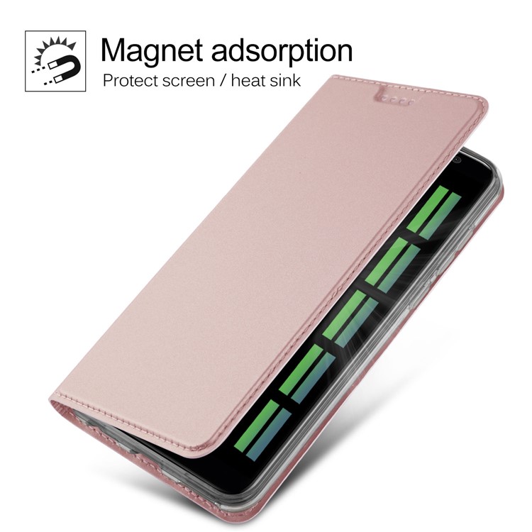 Кожаная Подставка С Гнездом Для Карты Huawei Mate 10 Lite / nova 2i / Майман 6 - Розовый-3