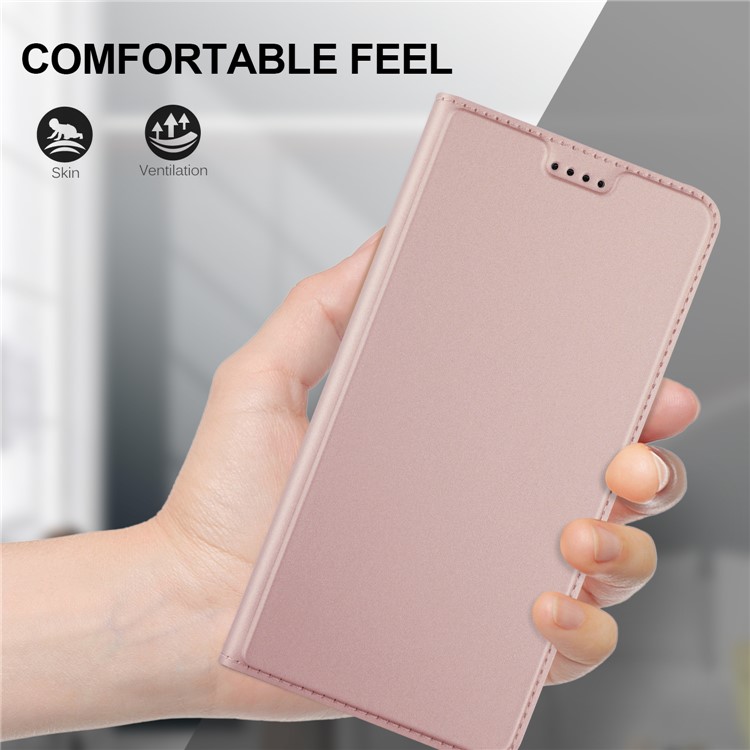 Кожаная Подставка С Гнездом Для Карты Huawei Mate 10 Lite / nova 2i / Майман 6 - Розовый-5