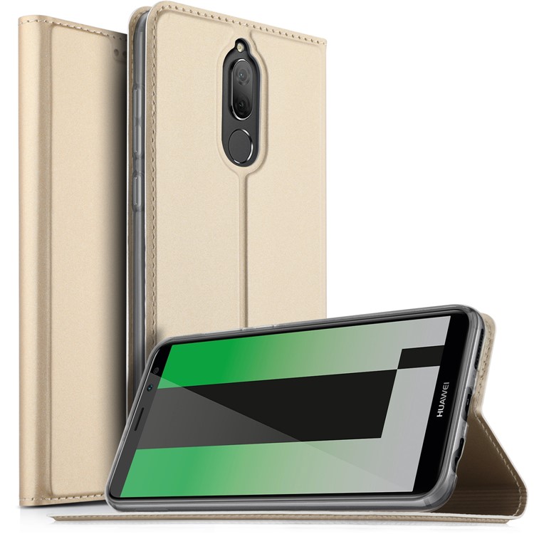 Stand Leather Card Holder Case for Huawei Mate 10 Lite / nova 2i / Maimang 6 - Gold-1