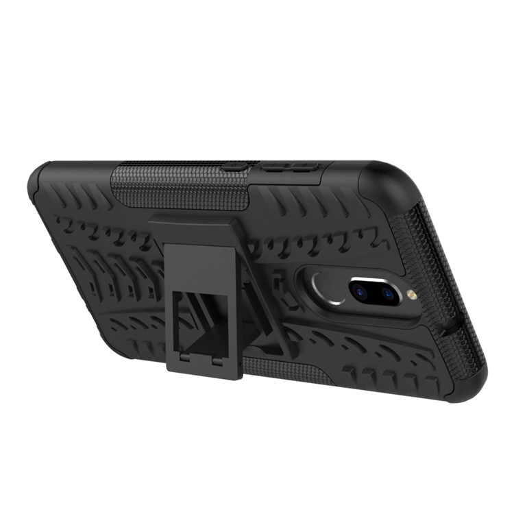 Anti-slip PC + TPU Hybrid Case with Kickstand for Huawei Mate 10 Lite / nova 2i / Maimang 6 - Black-6