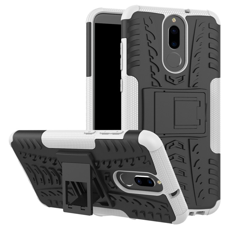 Anti-slip PC + TPU Hybrid Shell Case with Kickstand for Huawei Mate 10 Lite / nova 2i / Maimang 6 - White