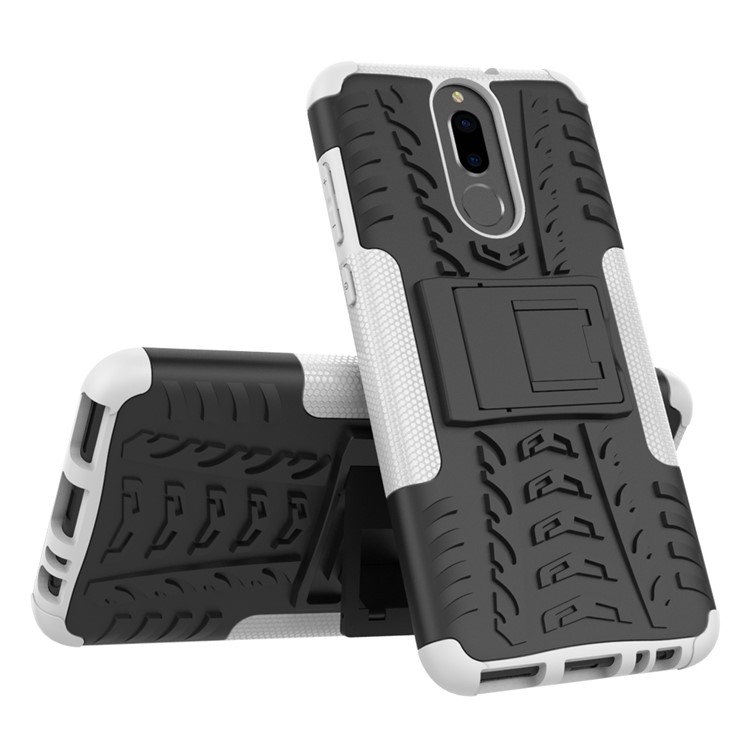 Anti-slip PC + TPU Hybrid Shell Case with Kickstand for Huawei Mate 10 Lite / nova 2i / Maimang 6 - White-2