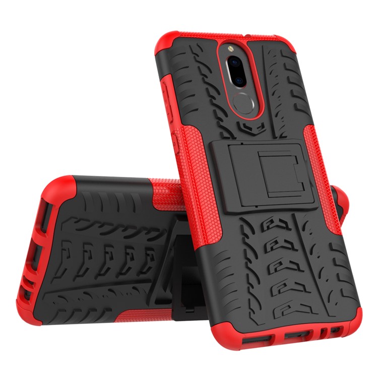 Anti-slip PC + TPU Hybrid Shell with Kickstand for Huawei Mate 10 Lite / nova 2i / Maimang 6 - Red-2