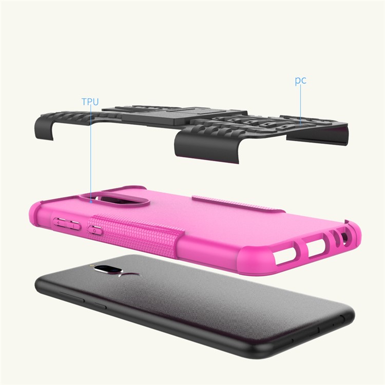 Anti-slip PC + TPU Hybrid Cover with Kickstand for Huawei Mate 10 Lite / nova 2i / Maimang 6 - Rose-3