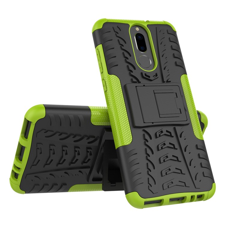 Anti-slip PC + TPU Combo Case with Kickstand for Huawei Mate 10 Lite / nova 2i / Maimang 6 - Green-2