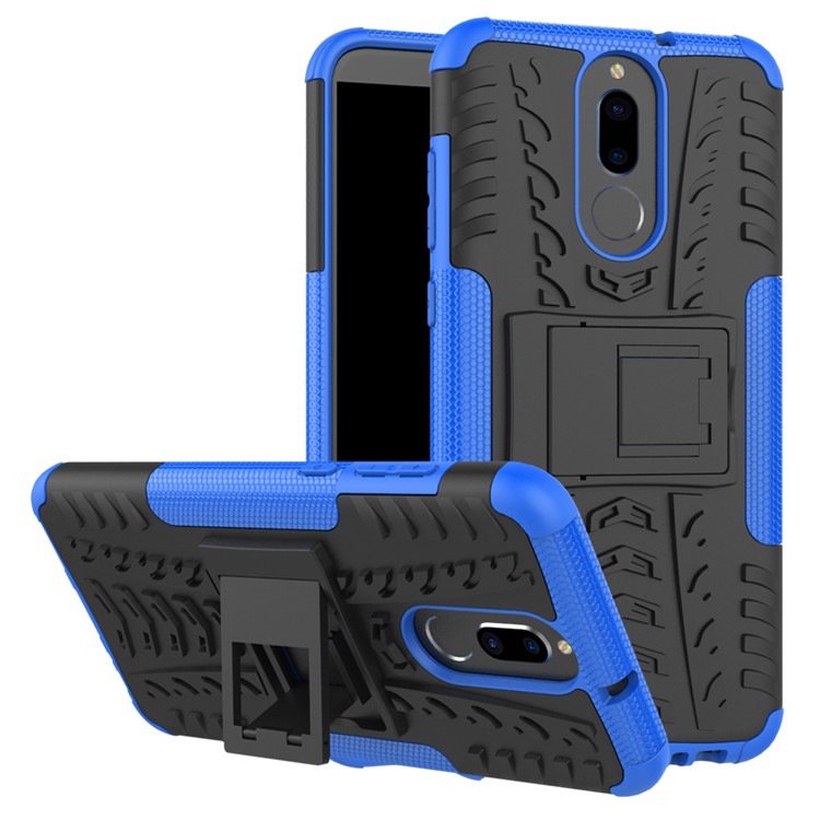 Anti-slip PC + TPU Hybrid Cover Shell with Kickstand for Huawei Mate 10 Lite / nova 2i / Maimang 6 - Blue-1