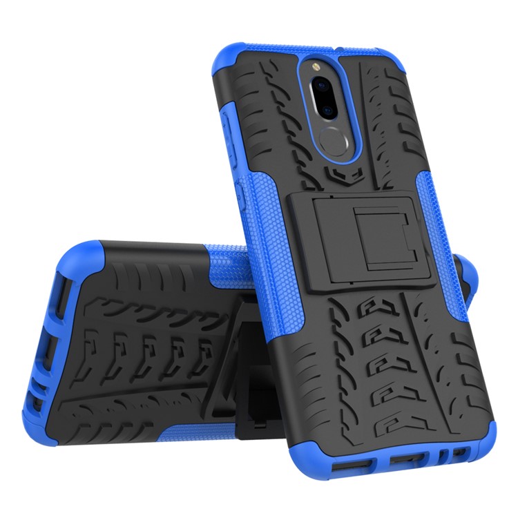 Anti-slip PC + TPU Hybrid Cover Shell with Kickstand for Huawei Mate 10 Lite / nova 2i / Maimang 6 - Blue-2
