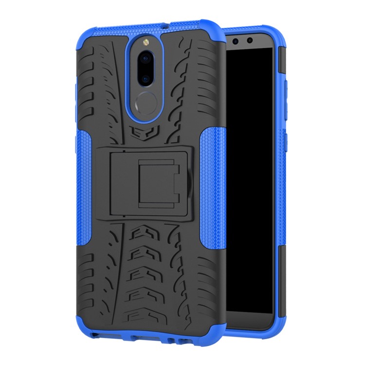 Anti-slip PC + TPU Hybrid Cover Shell with Kickstand for Huawei Mate 10 Lite / nova 2i / Maimang 6 - Blue-3