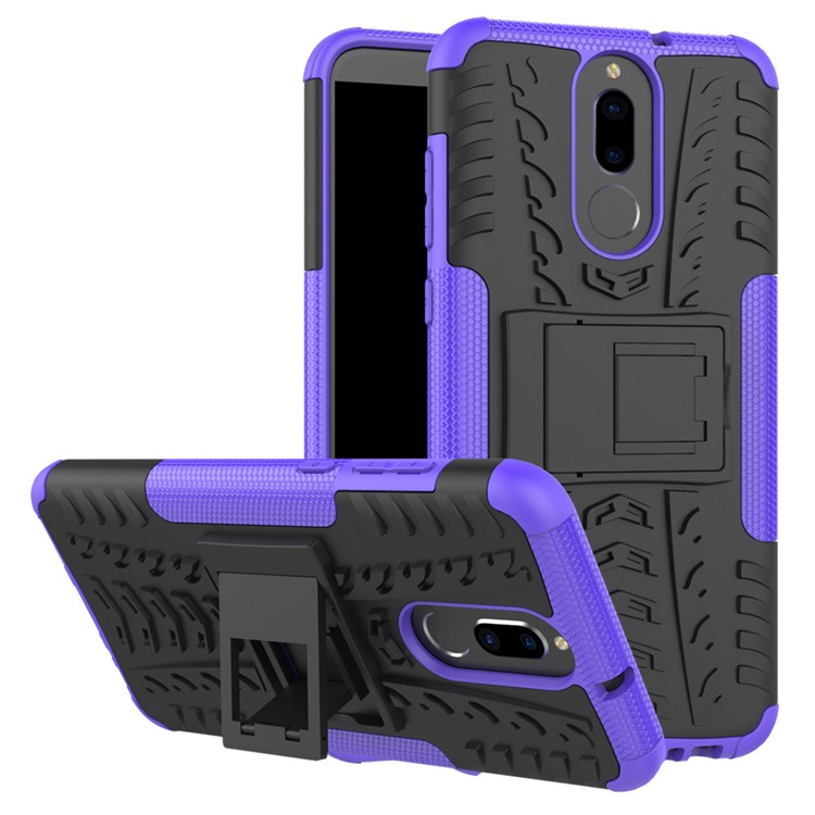 Anti-slip PC + TPU Hybrid Phone Case with Kickstand for Huawei Mate 10 Lite / nova 2i / Maimang 6 - Purple-1