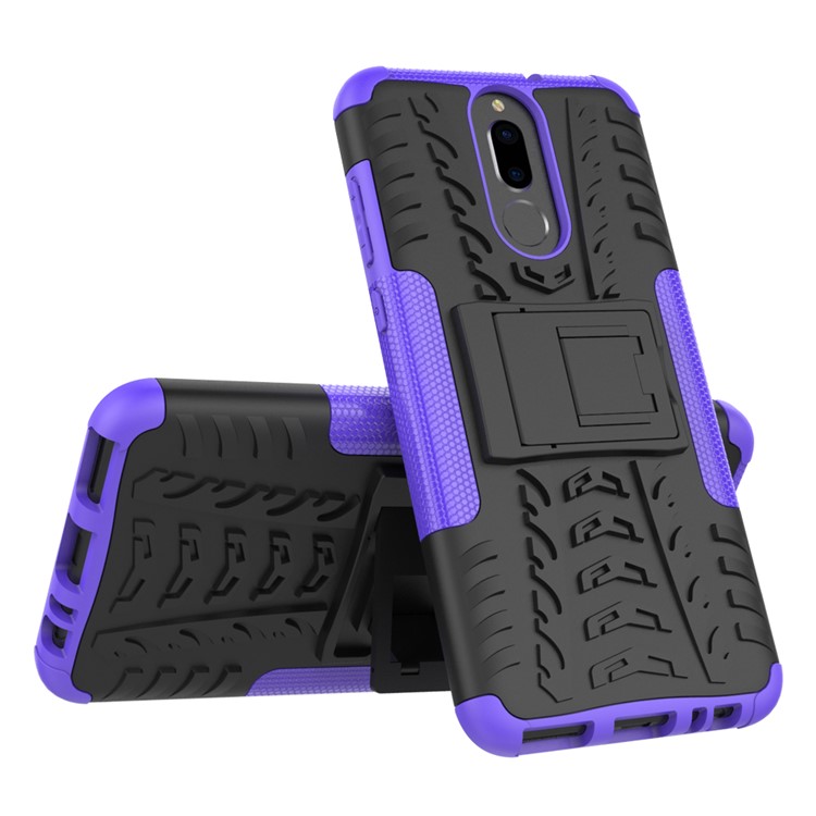 Anti-slip PC + TPU Hybrid Phone Case with Kickstand for Huawei Mate 10 Lite / nova 2i / Maimang 6 - Purple-2
