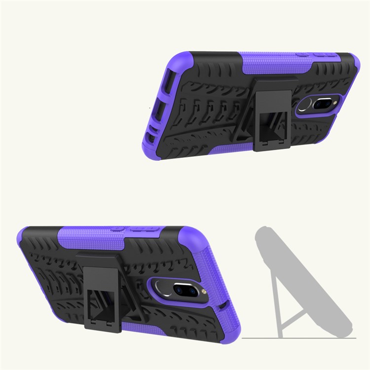 Anti-slip PC + TPU Hybrid Phone Case with Kickstand for Huawei Mate 10 Lite / nova 2i / Maimang 6 - Purple-3