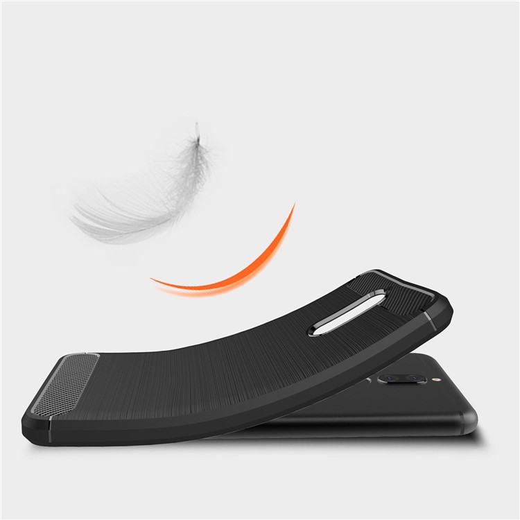 Cubierta De Teléfono Cepillado Textura TPU De Fibra De Carbono Para Huawei Nova 2i / Maimang 6 / Mate 10 Lite - Negro-7