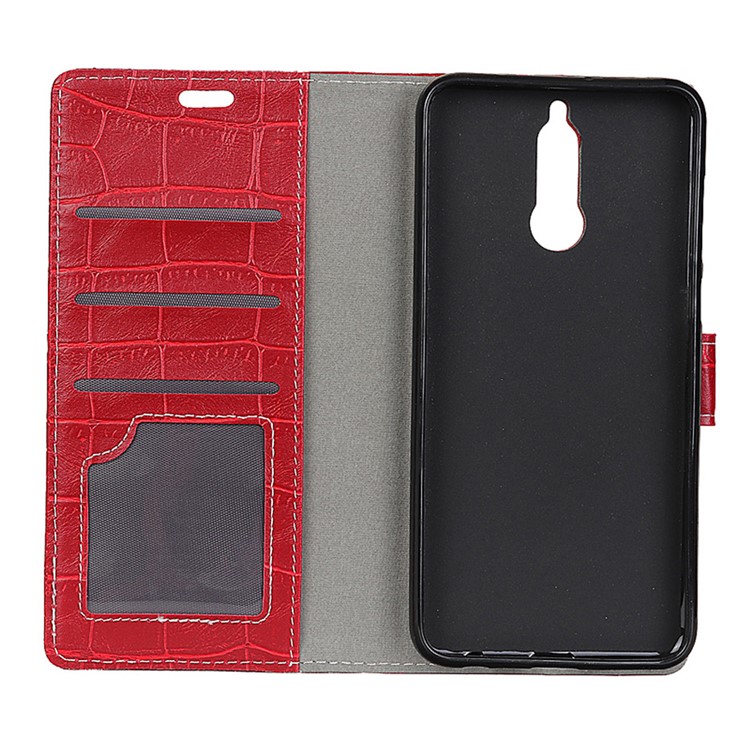 Vintage Crocodile Texture PU Leather Card Holder Case for Huawei Mate 10 Lite / nova 2i / Maimang 6 - Red-3