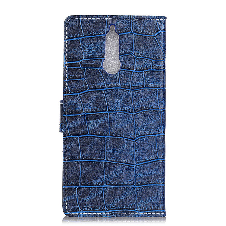 Vintage Crocodile Texture PU Leather Stand Case with Card Slots for Huawei Mate 10 Lite / nova 2i / Maimang 6 - Blue-2