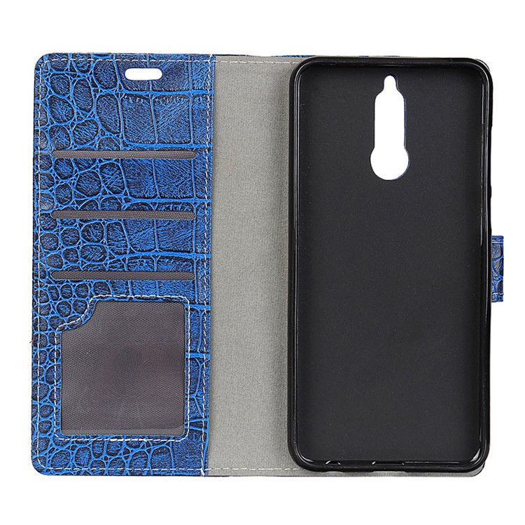 Vintage Crocodile Texture PU Leather Stand Case with Card Slots for Huawei Mate 10 Lite / nova 2i / Maimang 6 - Blue-3