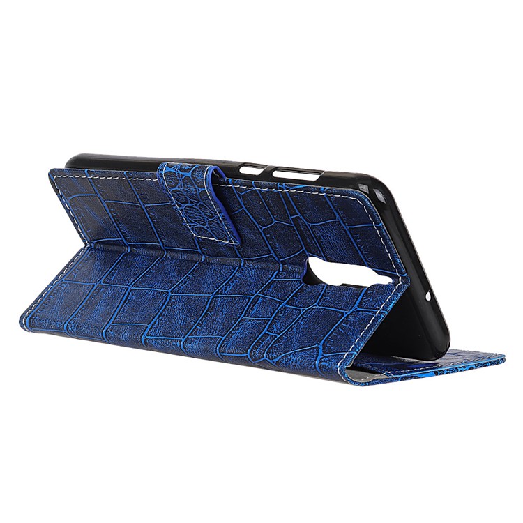 Vintage Crocodile Texture PU Leather Stand Case with Card Slots for Huawei Mate 10 Lite / nova 2i / Maimang 6 - Blue-4