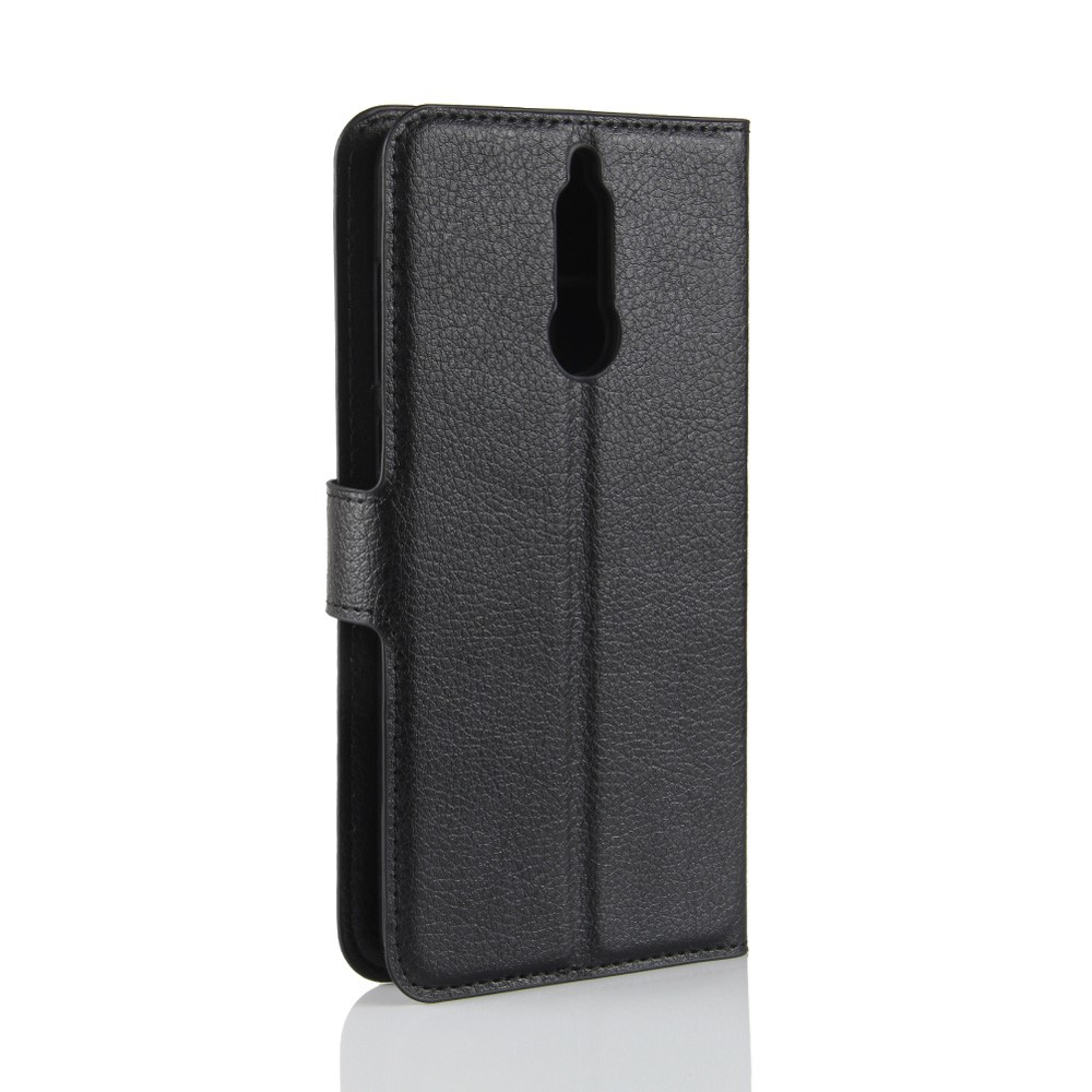 Litchi Skin Wallet Leather Stand Case for Huawei Mate 10 Lite / nova 2i / Maimang 6 - Black-6