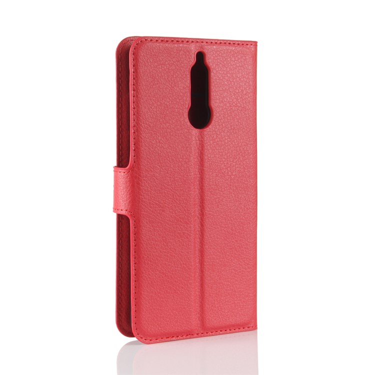 Litchi Skin Wallet Leather Cover Case for Huawei Mate 10 Lite / nova 2i / Maimang 6 - Red-6