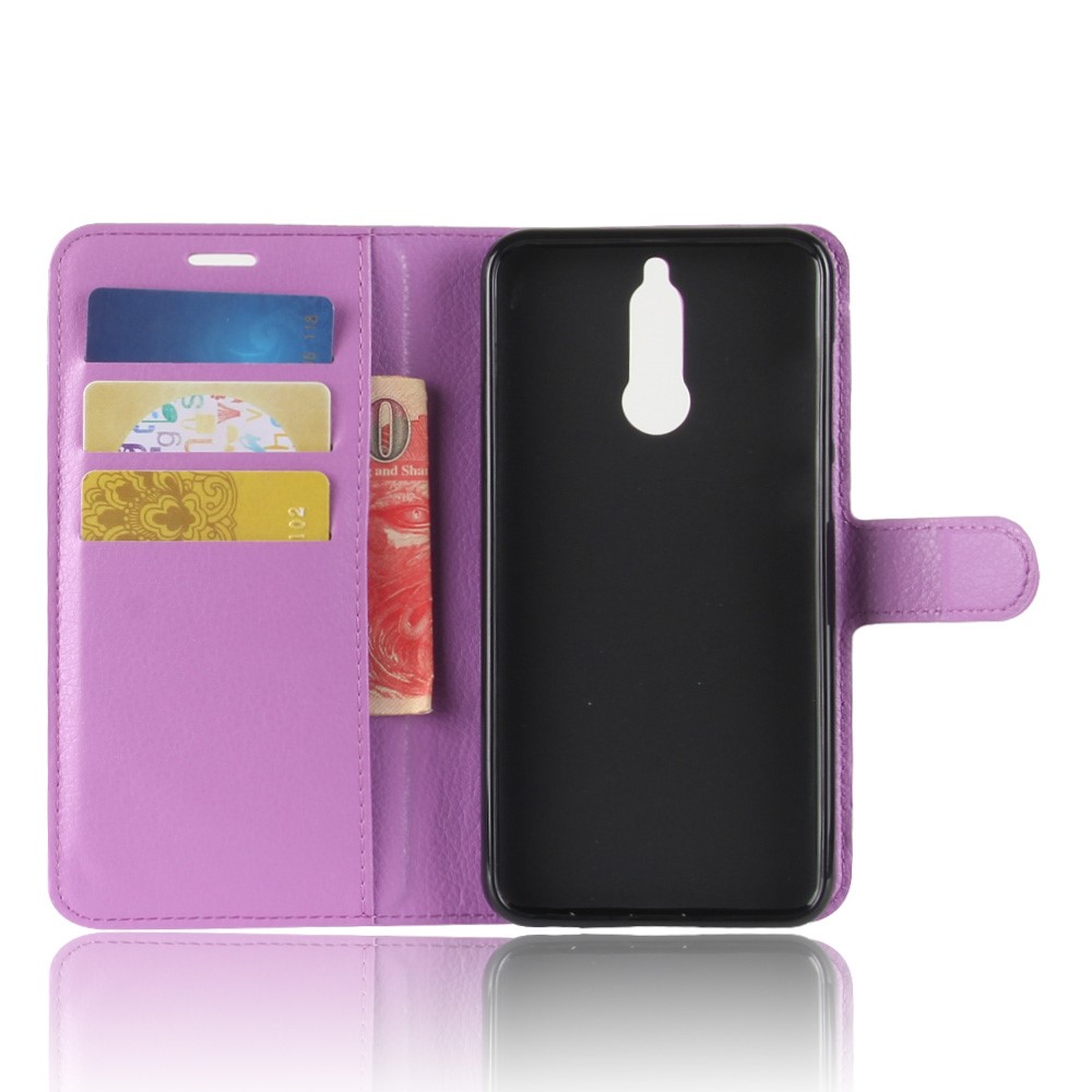 Litchi Skin Wallet Leather Case with Stand for Huawei Mate 10 Lite / nova 2i / Maimang 6 - Purple-3