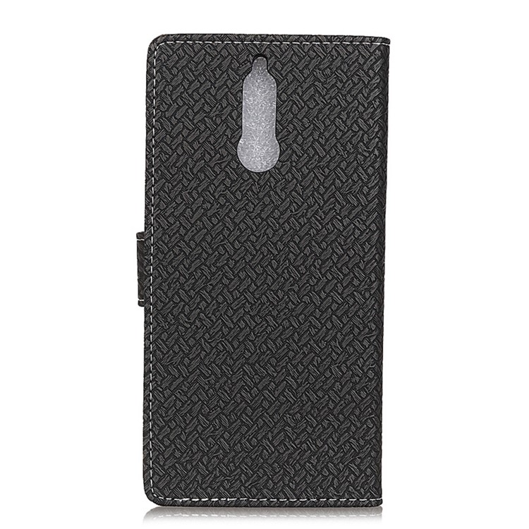 Woven Texture Leather Wallet Stand Mobile Case for Huawei Mate 10 Lite / nova 2i / Maimang 6 - Black-2