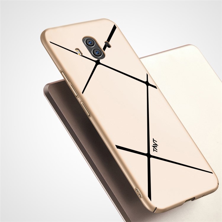 TAVT Lines Pattern Matte PC Hard Case for Huawei Mate 10 - Gold-2