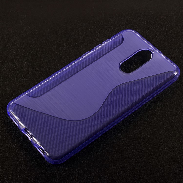 S Shape Carbon Fiber Brushed TPU Case for Huawei Mate 10 Lite/Maimang 6/nova 2i - Purple-1