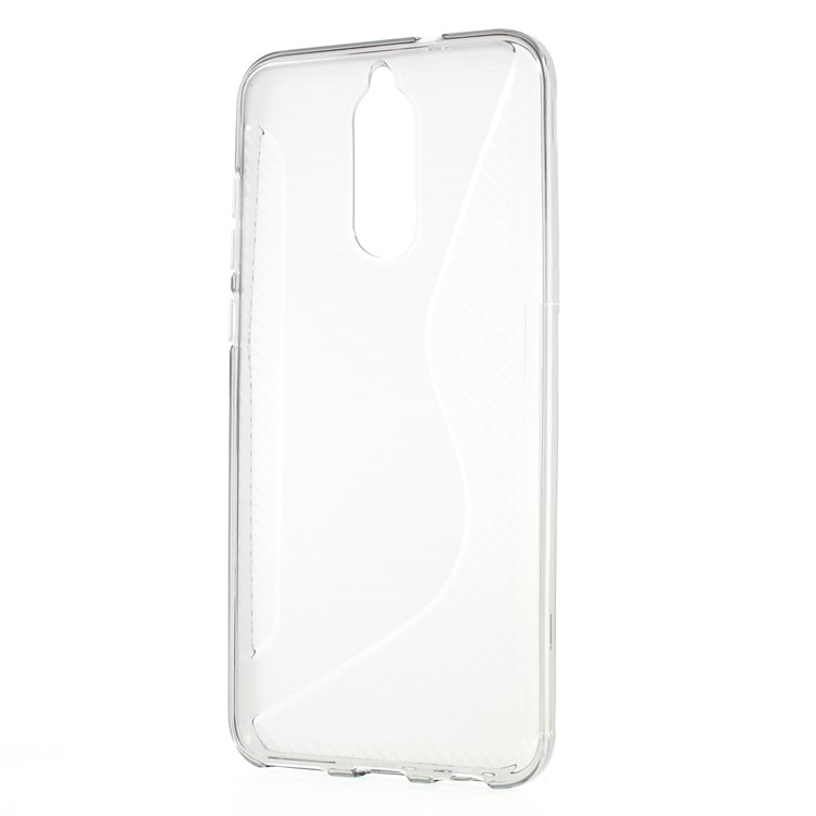 S Shape Carbon Fiber Brushed TPU Cover for Huawei Mate 10 Lite/Maimang 6/nova 2i - Transparent-2