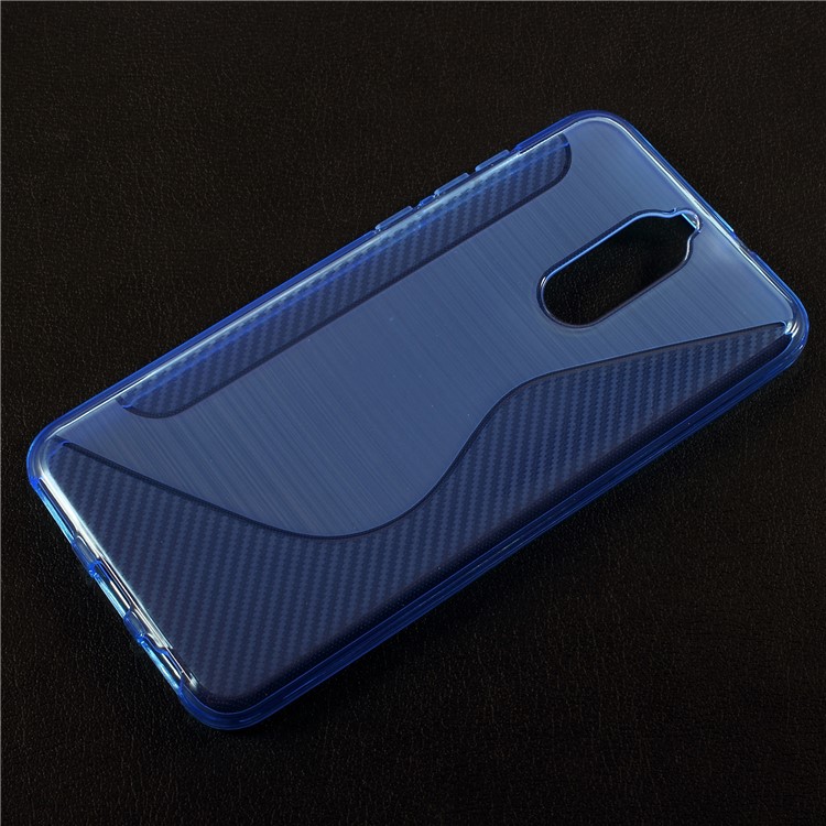 S Shape Carbon Fiber Brushed TPU Mobile Case for Huawei Mate 10 Lite/Maimang 6/nova 2i - Blue-1