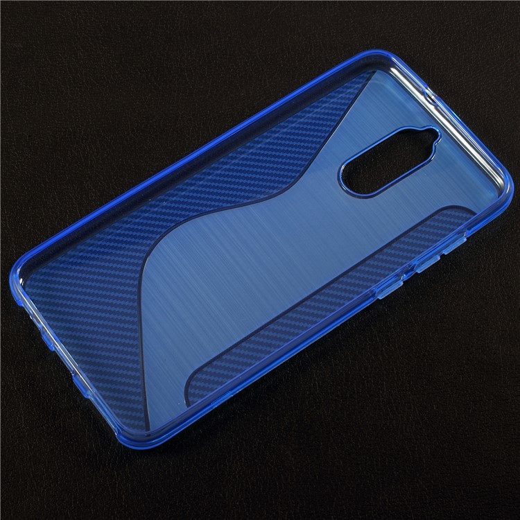 S Shape Carbon Fiber Brushed TPU Mobile Case for Huawei Mate 10 Lite/Maimang 6/nova 2i - Blue-2