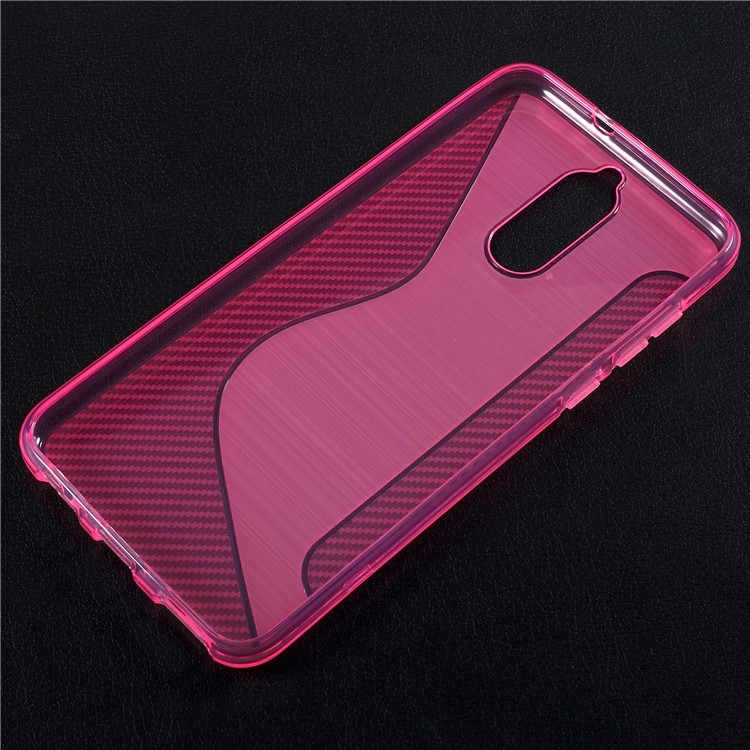 Carbon Fiber S Shape Brushed TPU Phone Cover for Huawei Mate 10 Lite/Maimang 6/nova 2i - Rose-2