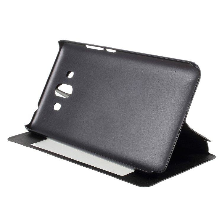 View Window PU Leather Stand Phone Case for Huawei Mate 10 - Black-4